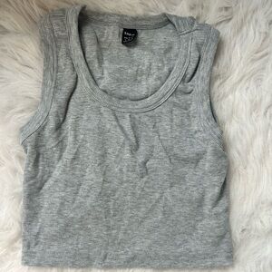 SHEIN Light Gray Ribbed Tank Top Women's Sleeveless Crop